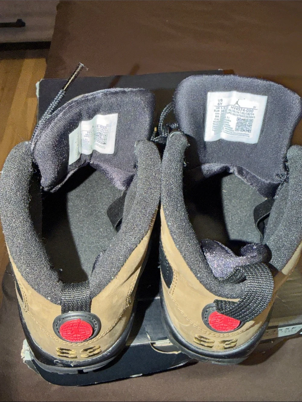 Gradeschool Jordan Olive 9s Sneakers Size 6Y Comes With Original Box .